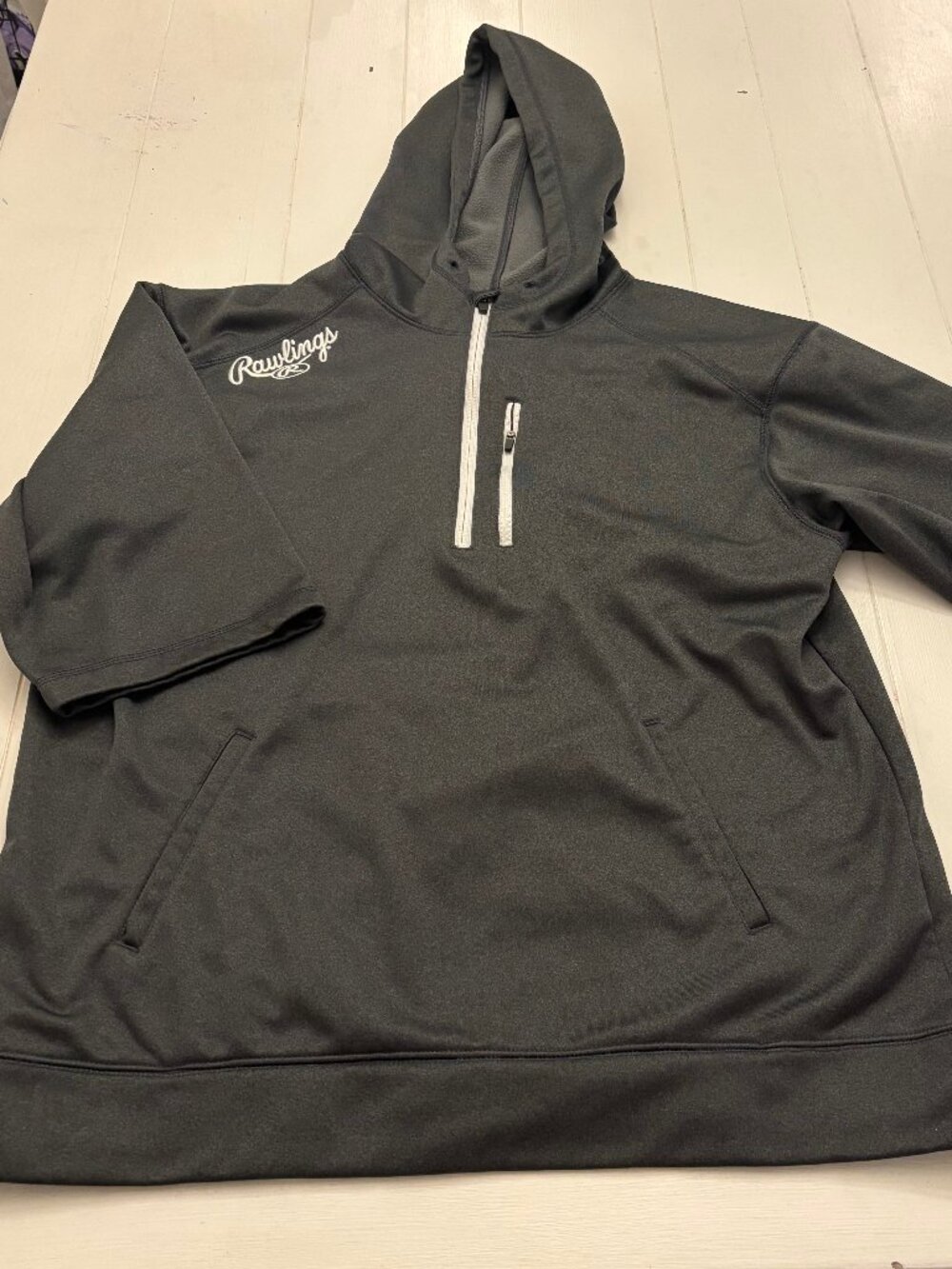 Rawlings Gray Performance Quarter Zip Hoodie Large